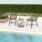 3-Piece Light Brown PE Rattan Patio Bistro Set with Pet House Table